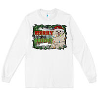 White merry and bright pomeranian Long Sleeve Tee - RanaPortraitStore
