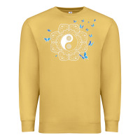 Antique Gold yin yang with butterflies ancient chinese yin yang Premium Sweatshirt - Craftify