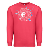Cardinal yin yang with butterflies ancient chinese yin yang Premium Sweatshirt - Craftify