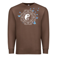 Chestnut yin yang with butterflies ancient chinese yin yang Premium Sweatshirt - Craftify