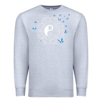 Heather Grey yin yang with butterflies ancient chinese yin yang Premium Sweatshirt - Craftify