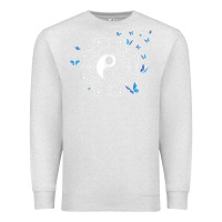 Oatmeal Heather yin yang with butterflies ancient chinese yin yang Premium Sweatshirt - Craftify