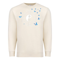 Sandshell yin yang with butterflies ancient chinese yin yang Premium Sweatshirt - Craftify
