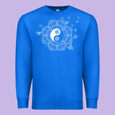 Yin Yang With Butterflies Ancient Chinese Yin Yang Premium Sweatshirt Designed By Craftify