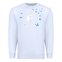 White yin yang with butterflies ancient chinese yin yang Premium Sweatshirt - Craftify