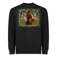 Black Western Horse Mouse Pad Heavyweight Sweatshirt - CowhideDigitalArt