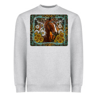Heather Grey Western Horse Mouse Pad Heavyweight Sweatshirt - CowhideDigitalArt