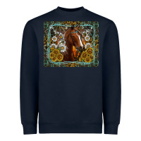 Navy Western Horse Mouse Pad Heavyweight Sweatshirt - CowhideDigitalArt