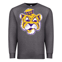 Charcoal Heather Vintage Louisiana State Tiger Mascot Premium Sweatshirt - Craftify