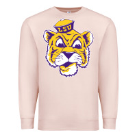 Pale Pink Vintage Louisiana State Tiger Mascot Premium Sweatshirt - Craftify