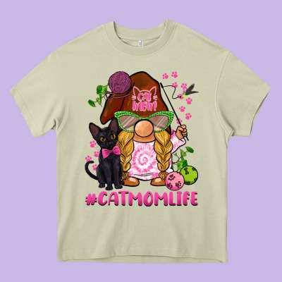 Cat Mom  Life Gnome Heavy Core Tee Designed By Barkaloodesign