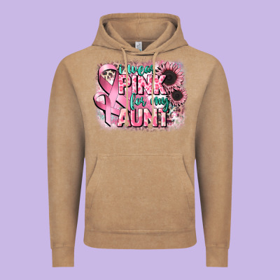 I Wear Pink For My Aunt Vintage Hoodie Designed By Cowgirlartshop