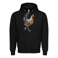 Black American Game Chicken Zipper Hoodie - LillyAllenDesigns