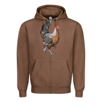 Chestnut American Game Chicken Zipper Hoodie - LillyAllenDesigns