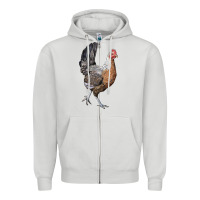 Dove Grey American Game Chicken Zipper Hoodie - LillyAllenDesigns