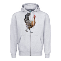 Heather Grey American Game Chicken Zipper Hoodie - LillyAllenDesigns