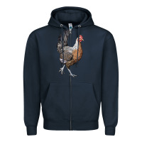 Navy American Game Chicken Zipper Hoodie - LillyAllenDesigns