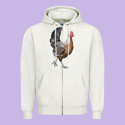 American Game Chicken Zipper Hoodie Designed By Lillyallendesigns