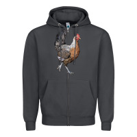 Smoke American Game Chicken Zipper Hoodie - LillyAllenDesigns