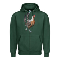Sports Green American Game Chicken Zipper Hoodie - LillyAllenDesigns