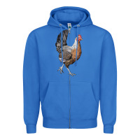 True Royal American Game Chicken Zipper Hoodie - LillyAllenDesigns