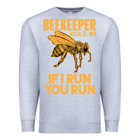 Heather Grey bee beekeeper if i run you run bumble bee humour 449 hive beekeeping Premium Sweatshirt - Craftify