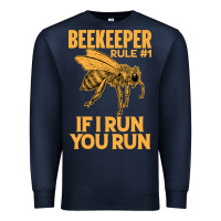 Navy bee beekeeper if i run you run bumble bee humour 449 hive beekeeping Premium Sweatshirt - Craftify
