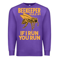 Purple bee beekeeper if i run you run bumble bee humour 449 hive beekeeping Premium Sweatshirt - Craftify