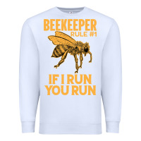 White bee beekeeper if i run you run bumble bee humour 449 hive beekeeping Premium Sweatshirt - Craftify