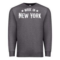 Charcoal Heather Made In New York NY City NYC New Yorker My Home State Pride Premium T- Premium Sweatshirt - Craftify