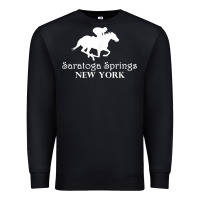 Black Saratoga Springs New York Horse Racing Jockey Premium Sweatshirt - Craftify