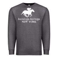 Charcoal Heather Saratoga Springs New York Horse Racing Jockey Premium Sweatshirt - Craftify