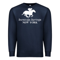 Navy Saratoga Springs New York Horse Racing Jockey Premium Sweatshirt - Craftify