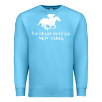 Ocean Blue Saratoga Springs New York Horse Racing Jockey Premium Sweatshirt - Craftify