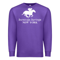 Purple Saratoga Springs New York Horse Racing Jockey Premium Sweatshirt - Craftify