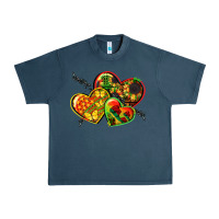 Midnight Navy juneteenth hearts Urban Heavy Tee - CowGirlArtShop