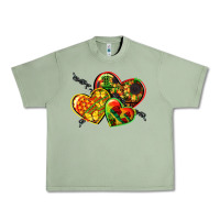 Oil Green juneteenth hearts Urban Heavy Tee - CowGirlArtShop