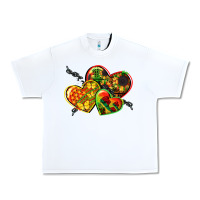 White juneteenth hearts Urban Heavy Tee - CowGirlArtShop