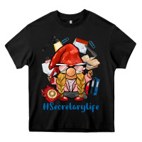 Black secretary life gnome Heavy Core Tee - BarkalooDesign