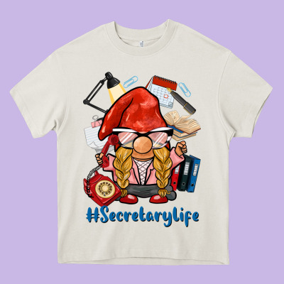 Secretary Life Gnome Heavy Core Tee Designed By Barkaloodesign