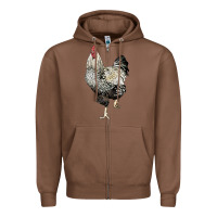 Chestnut wyandotte rooster Zipper Hoodie - LillyAllenDesigns