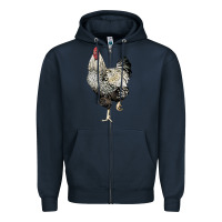 Navy wyandotte rooster Zipper Hoodie - LillyAllenDesigns