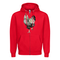Red wyandotte rooster Zipper Hoodie - LillyAllenDesigns