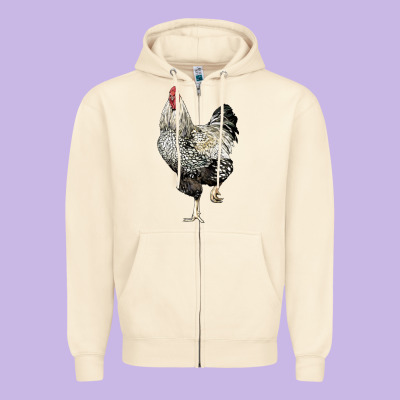 Wyandotte Rooster Zipper Hoodie Designed By Lillyallendesigns