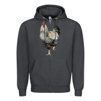Smoke wyandotte rooster Zipper Hoodie - LillyAllenDesigns