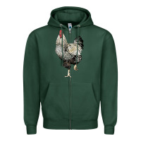 Sports Green wyandotte rooster Zipper Hoodie - LillyAllenDesigns