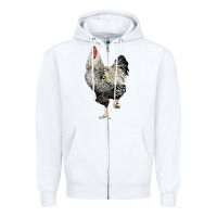 White wyandotte rooster Zipper Hoodie - LillyAllenDesigns