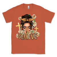 Believe Praying Caucasian Messy Bun Classic Tee | Teevron