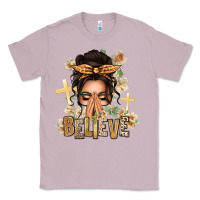 Lilac believe praying caucasian messy bun Classic Tee - texasbilliewilder