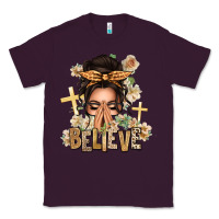 Plum believe praying caucasian messy bun Classic Tee - texasbilliewilder